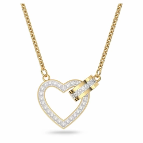 Swarovski Lovely Necklace Heart White Gold-tone plated fashion-jewelry  