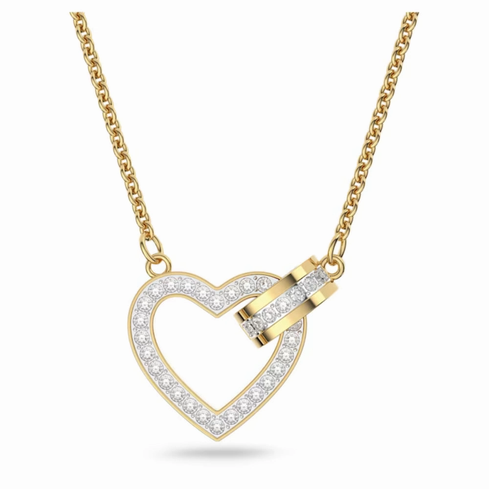 Swarovski Lovely Necklace Heart White Gold-tone plated fashion-jewelry  
