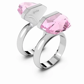 Swarovski Lucent Ring Magnetic Pink Rhodium plated fashion-jewelry  
