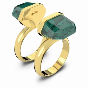 Swarovski Lucent Ring Magneticic Green Gold-tone plated 50 fashion-jewelry  