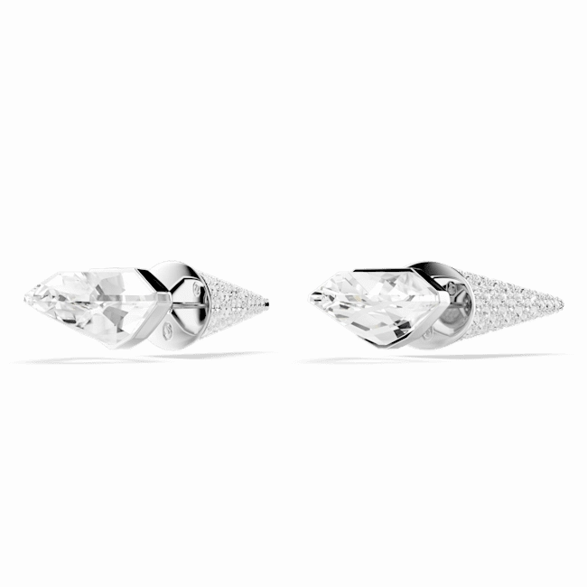 Swarovski Lucent Stud Earrings Pave, Spike, White, Rhodium plated