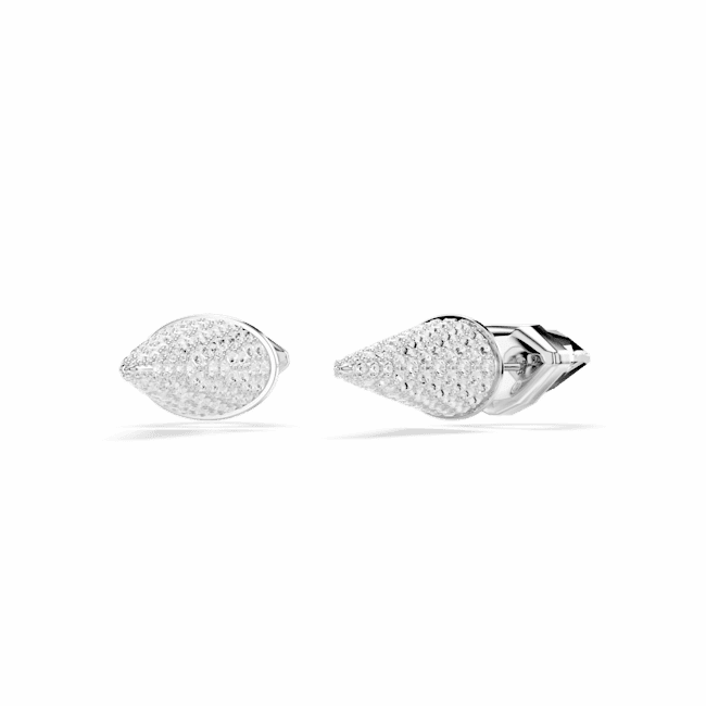 Swarovski Lucent Stud Earrings Pave, Spike, White, Rhodium plated