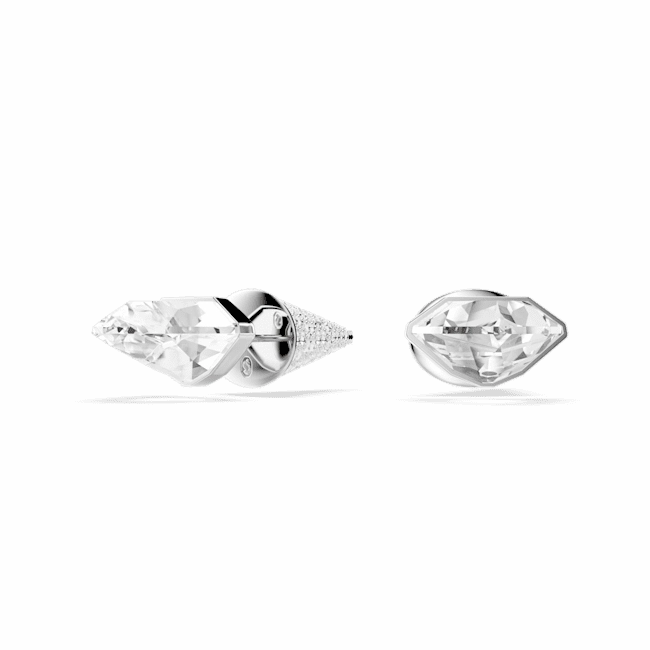 Swarovski Lucent Stud Earrings Pave, Spike, White, Rhodium plated