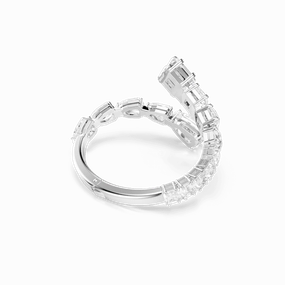 Swarovski Matrix Bangle Mixed Cuts White, Medium, Rhodium Plated fashion-jewelry  