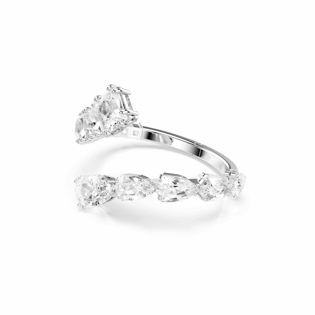 Swarovski Matrix Bangle Mixed Cuts White, Medium, Rhodium Plated