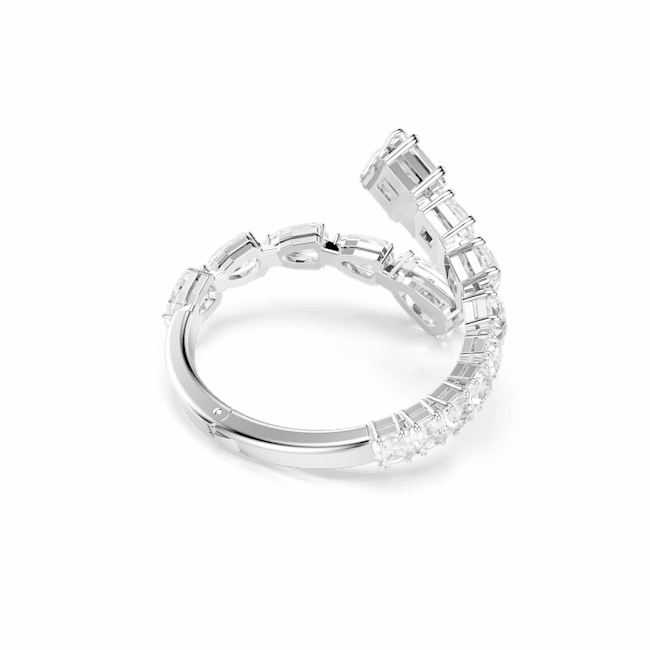 Swarovski Matrix Bangle Mixed Cuts White, Medium, Rhodium Plated fashion-jewelry  