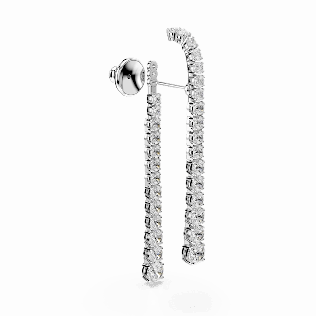 Swarovski Matrix Drop Earrings Gradient of round cuts White Rhodium plated