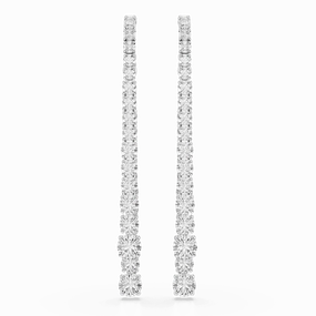 Swarovski Matrix Drop Earrings Gradient of round cuts White Rhodium plated 