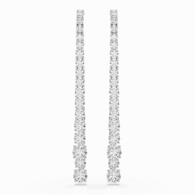Swarovski Matrix Drop Earrings Gradient of round cuts White Rhodium plated fashion-jewelry  