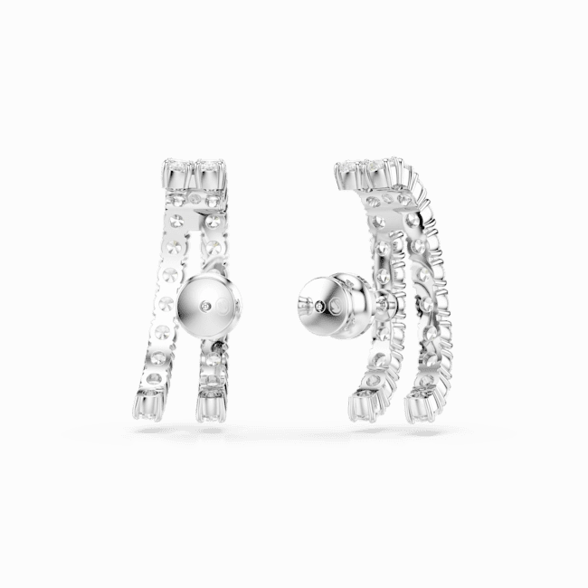 Swarovski Matrix Ear Cuffs Round cut White Rhodium plated