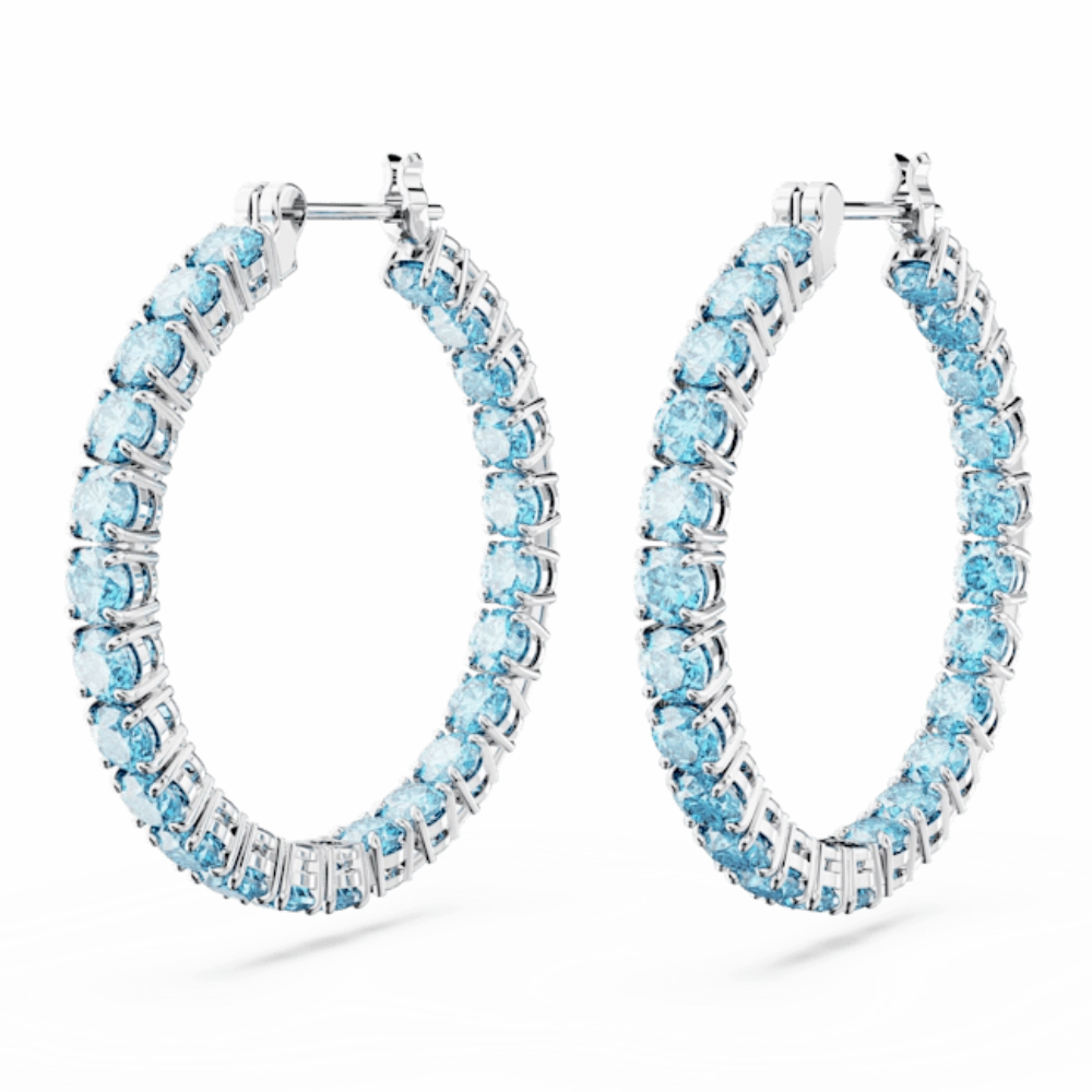 Swarovski Matrix Hoop Earrings Round cut