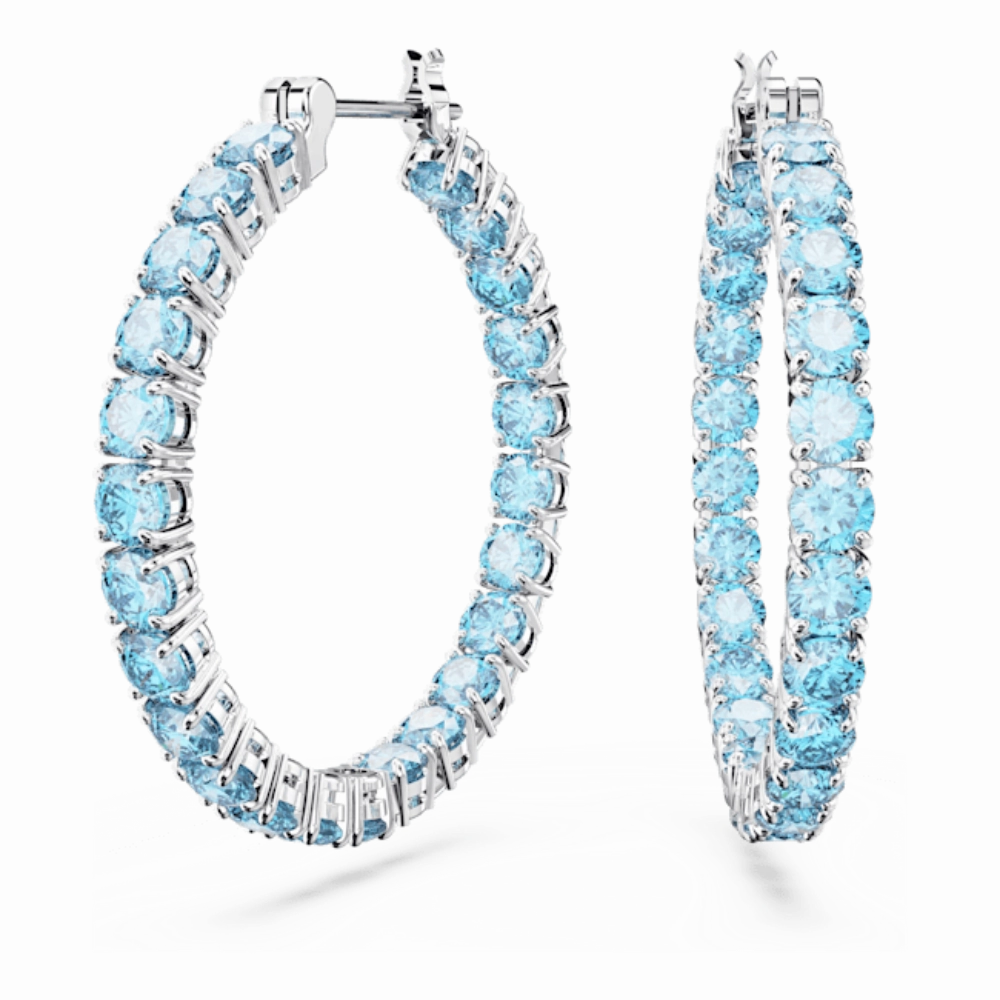 Swarovski Matrix Hoop Earrings Round cut