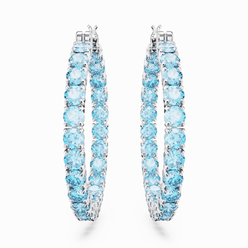 Swarovski Matrix Hoop Earrings Round cut