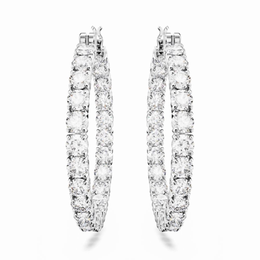 Swarovski Matrix Hoop Earrings Round cut