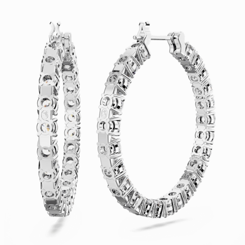 Swarovski Matrix Hoop Earrings Round cut