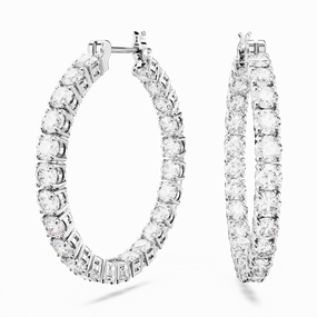 Swarovski Matrix Hoop Earrings Round cut fashion-jewelry  