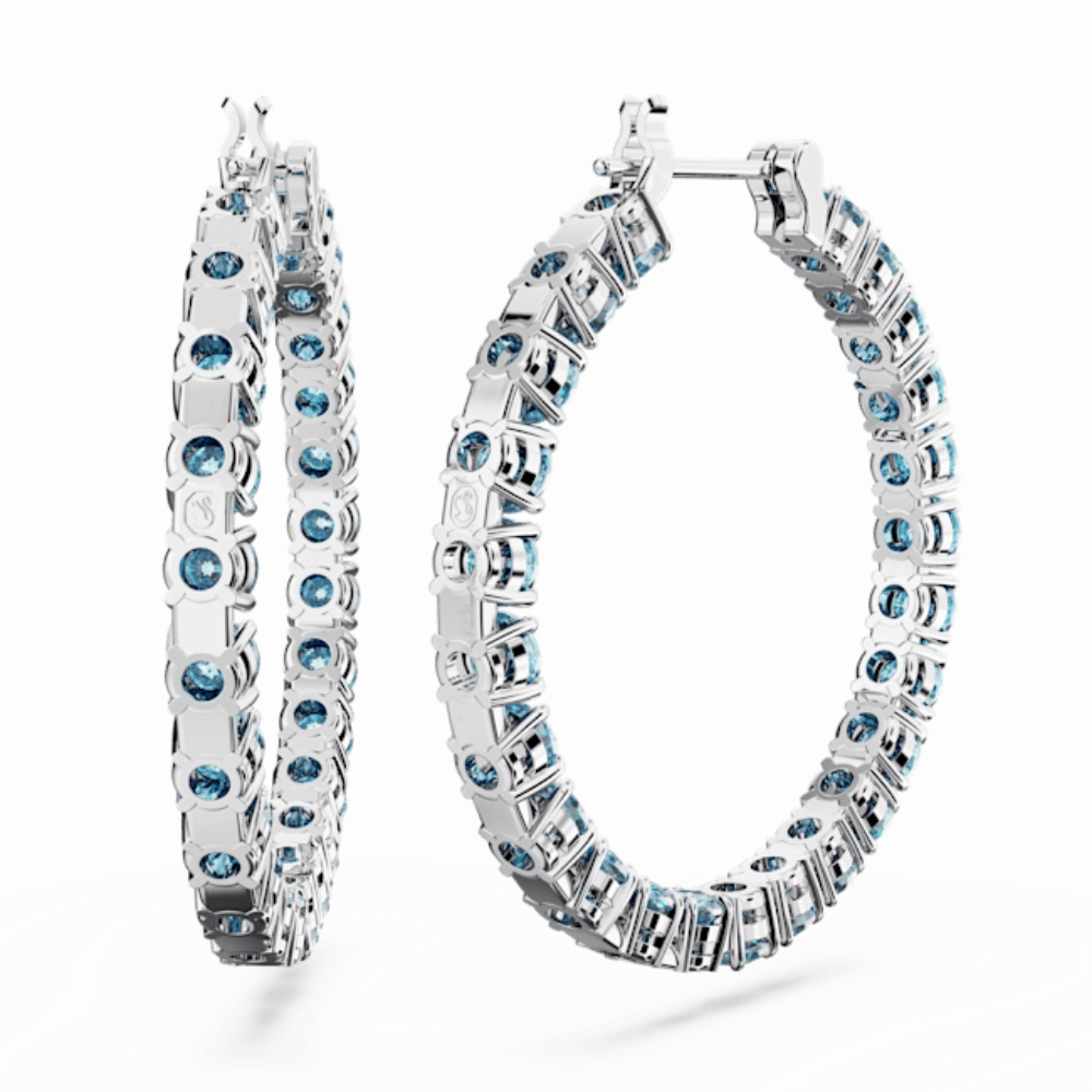 Swarovski Matrix Hoop Earrings Round cut