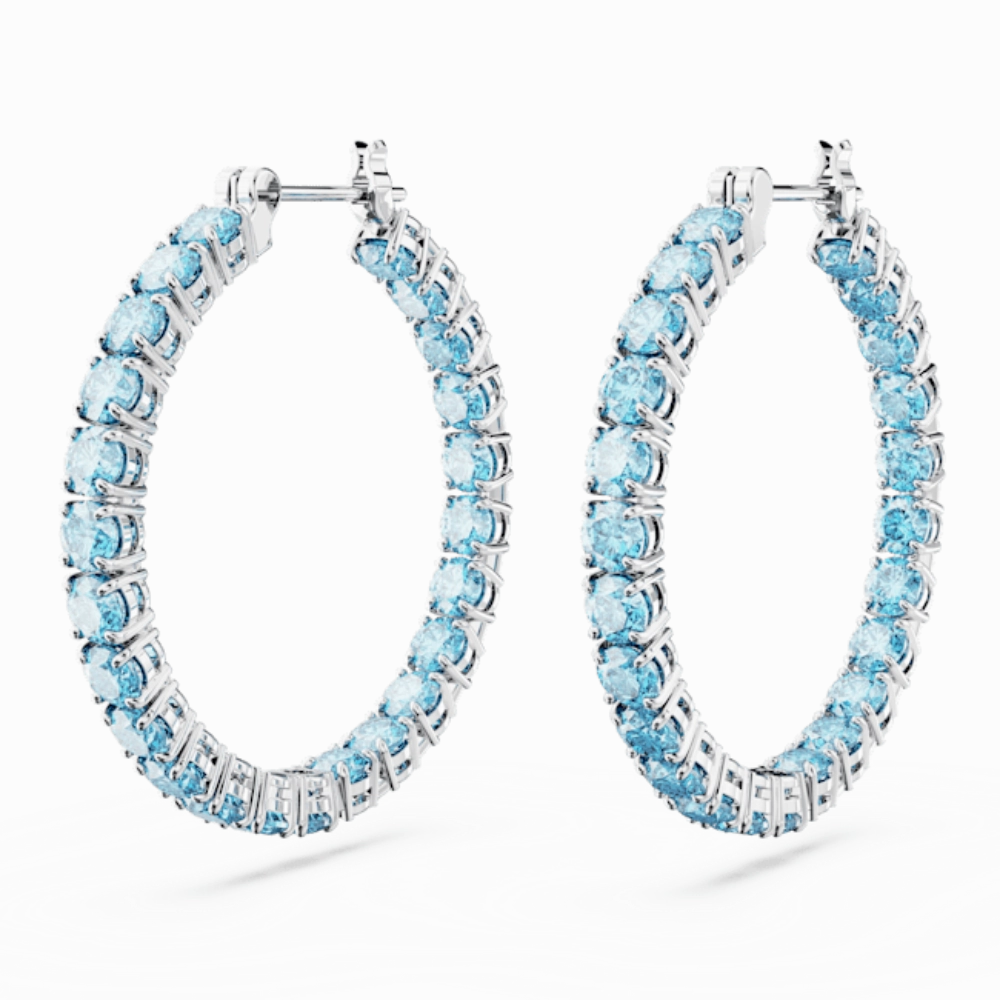 Swarovski Matrix Hoop Earrings Round cut