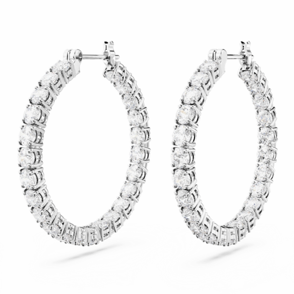 Swarovski Matrix Hoop Earrings Round cut