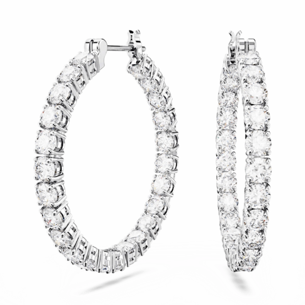 Swarovski Matrix Hoop Earrings Round cut fashion-jewelry  