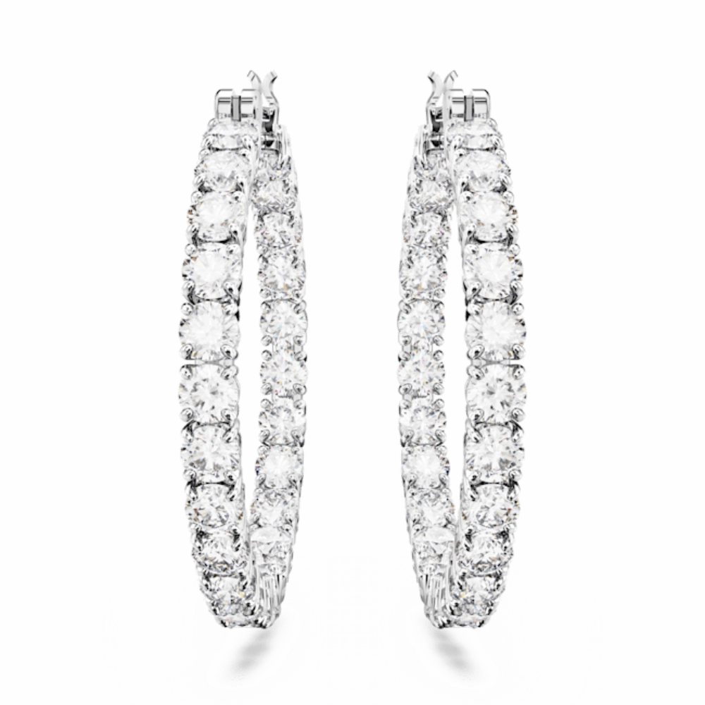 Swarovski Matrix Hoop Earrings Round cut