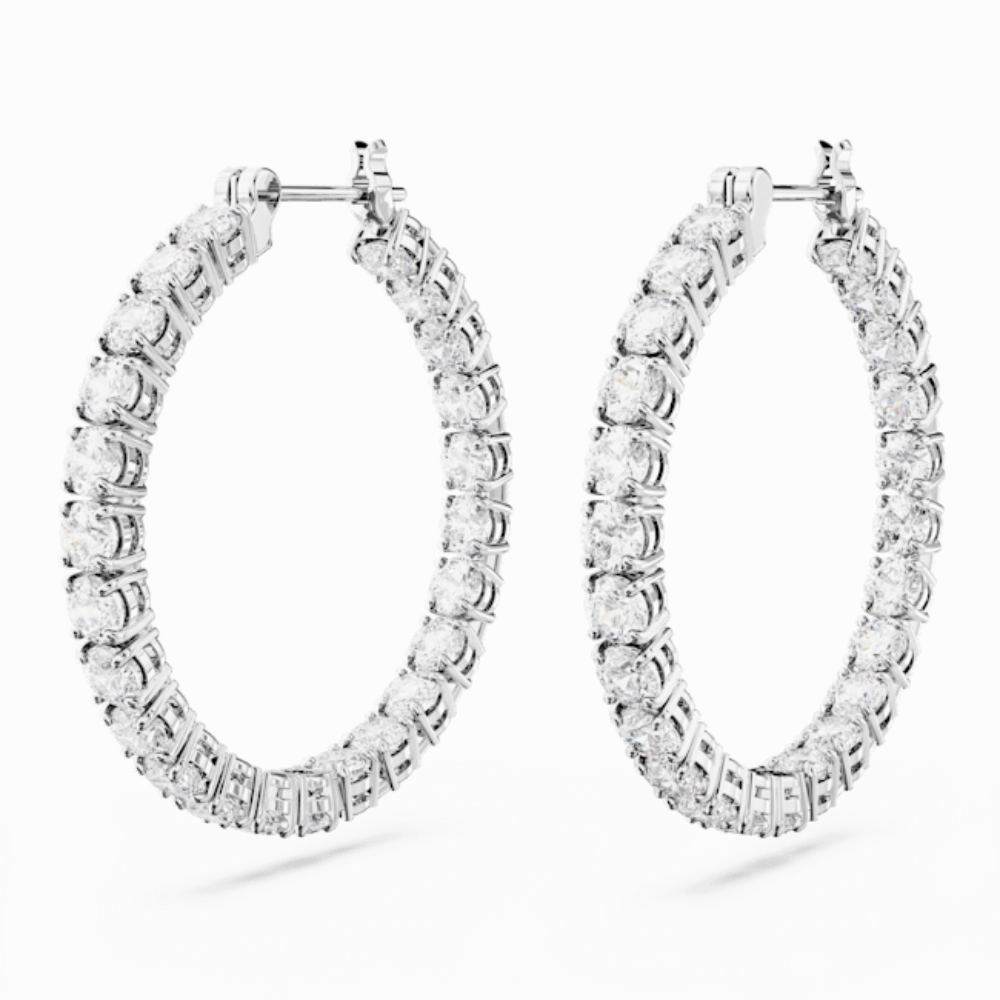 Swarovski Matrix Hoop Earrings Round cut