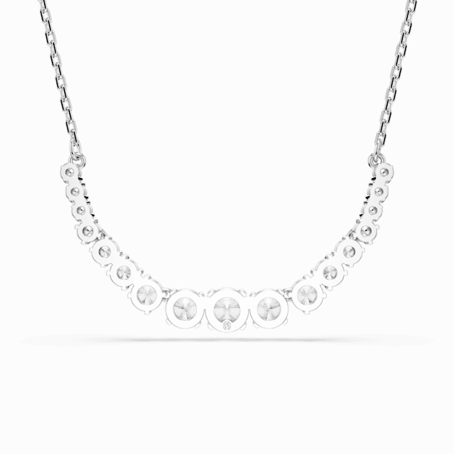 Swarovski Matrix Necklace Gradient of round cuts White Rhodium plated