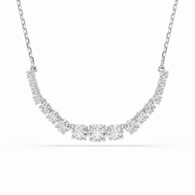 Swarovski Matrix Necklace Gradient of round cuts White Rhodium plated fashion-jewelry  