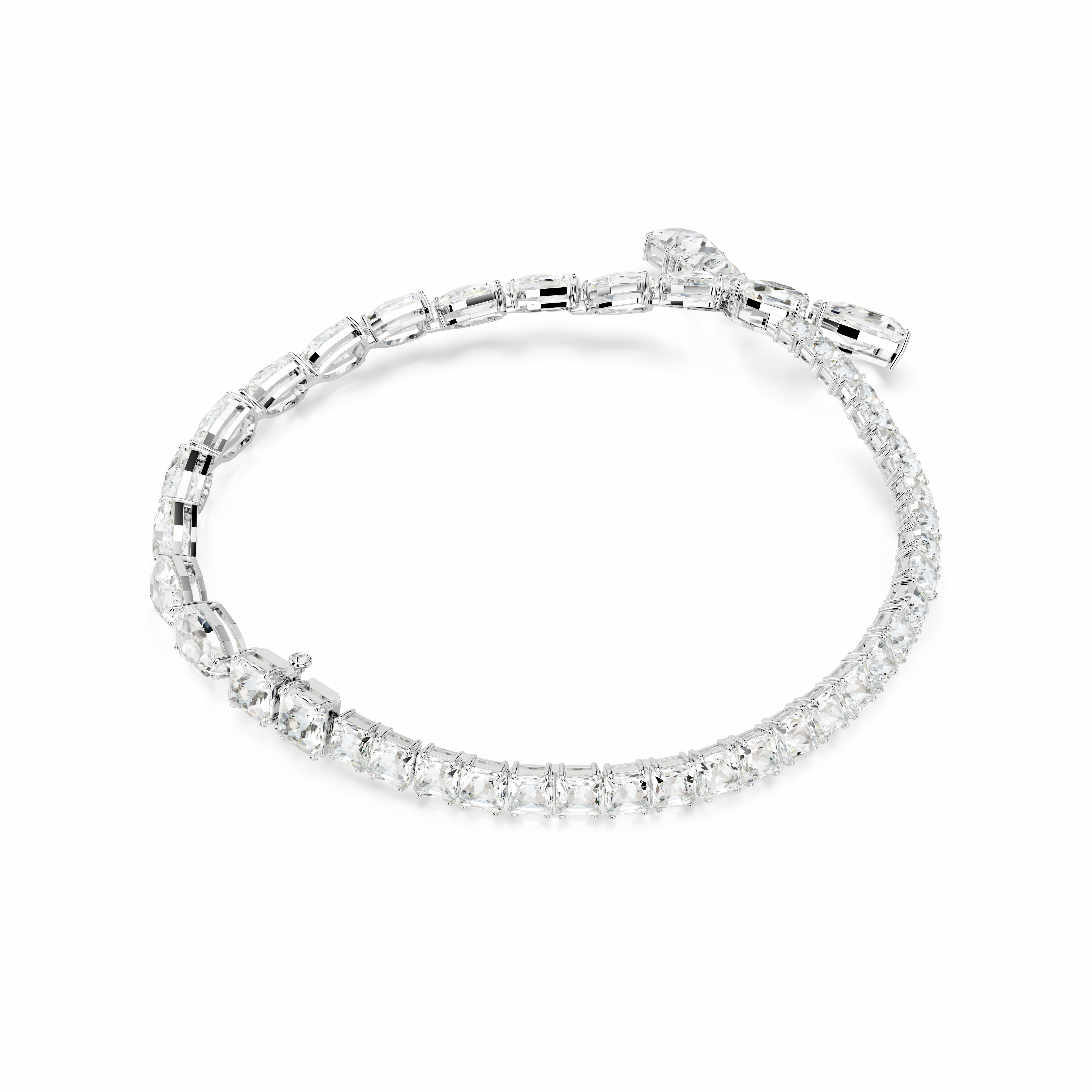 Swarovski Matrix Necklace Mixed Cuts White Rhodium Plated