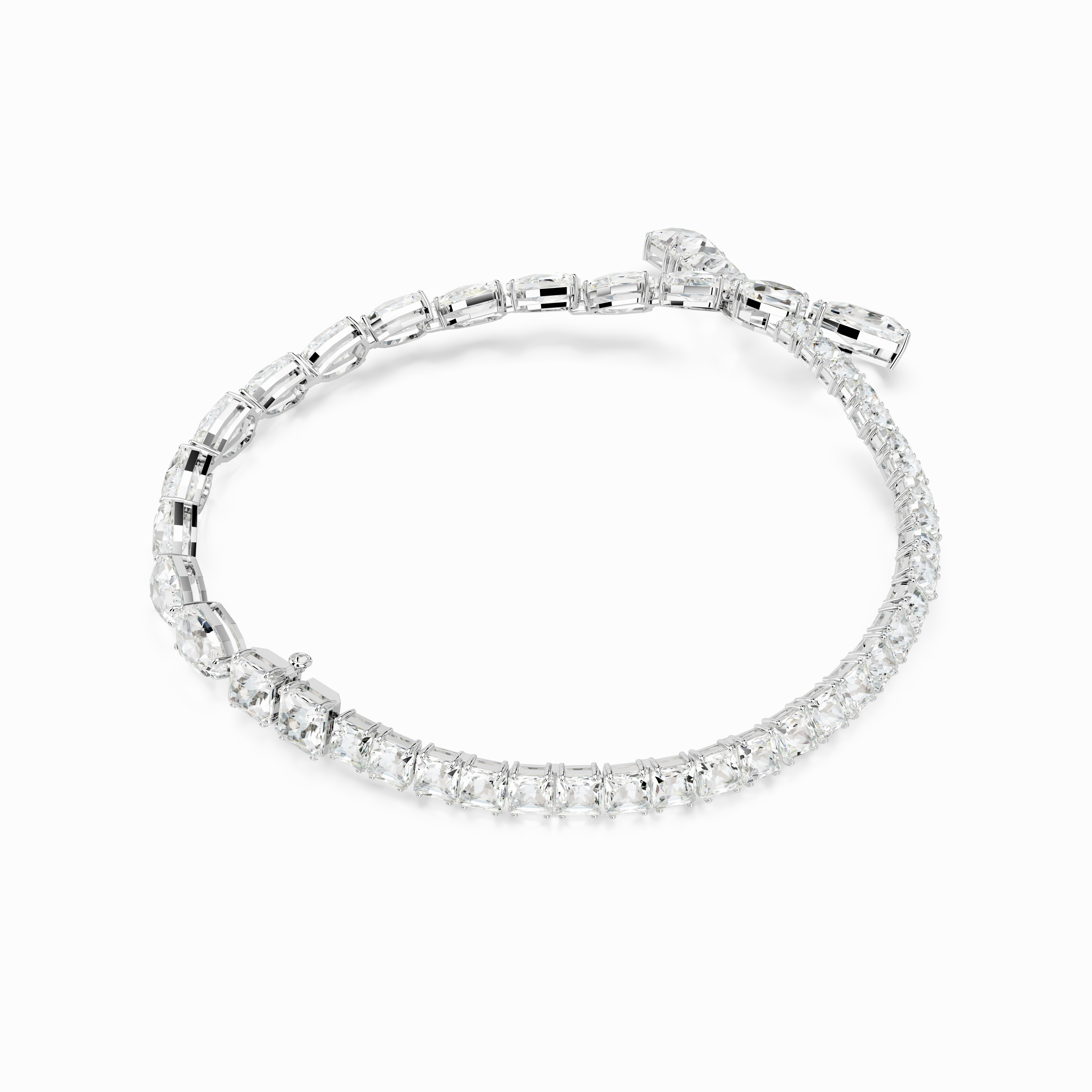 Swarovski Matrix Necklace Mixed Cuts White Rhodium Plated