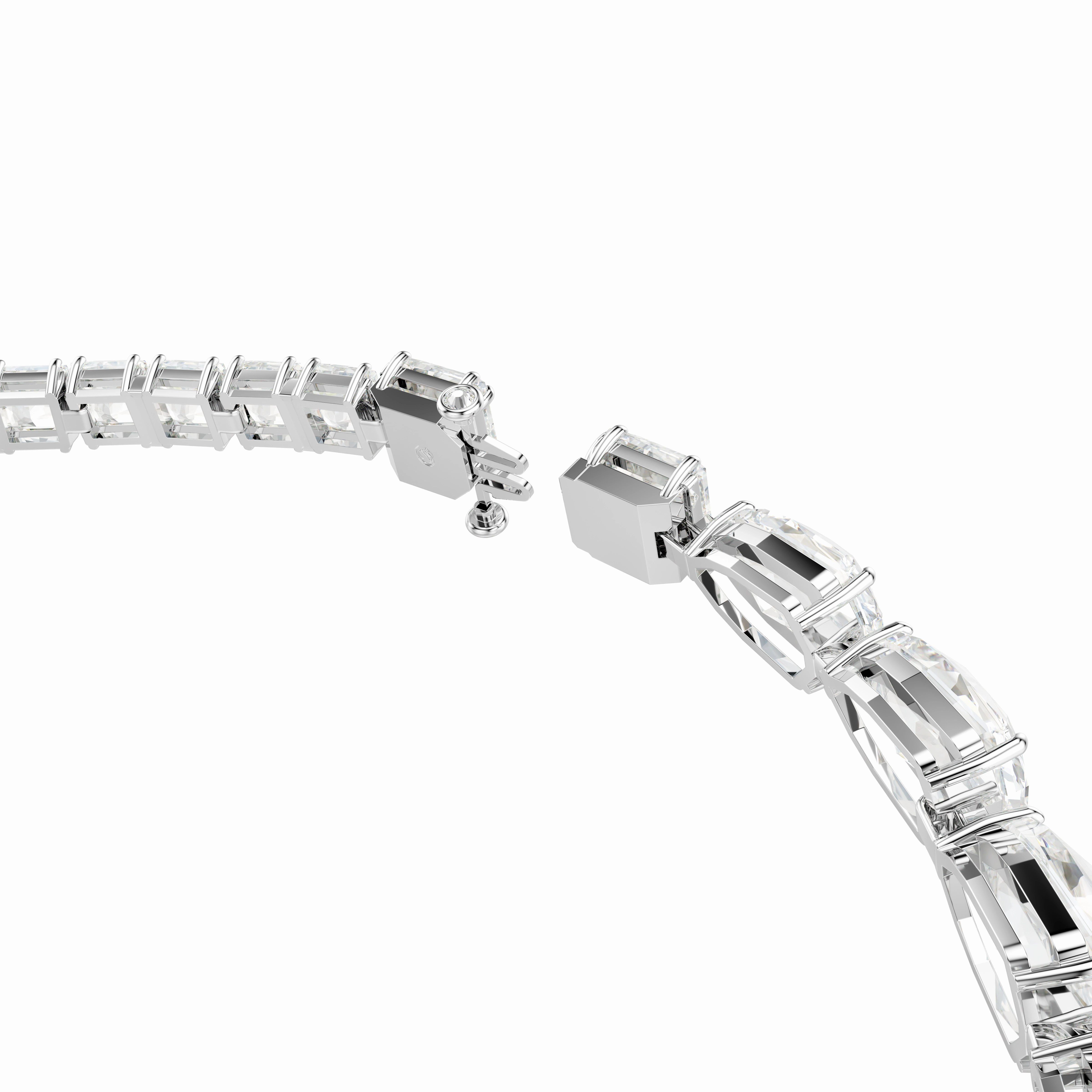 Swarovski Matrix Necklace Mixed Cuts White Rhodium Plated