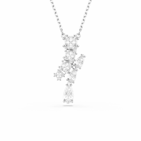 Swarovski Matrix Necklace Pendant Mixed cuts, White, Rhodium plated fashion-jewelry  