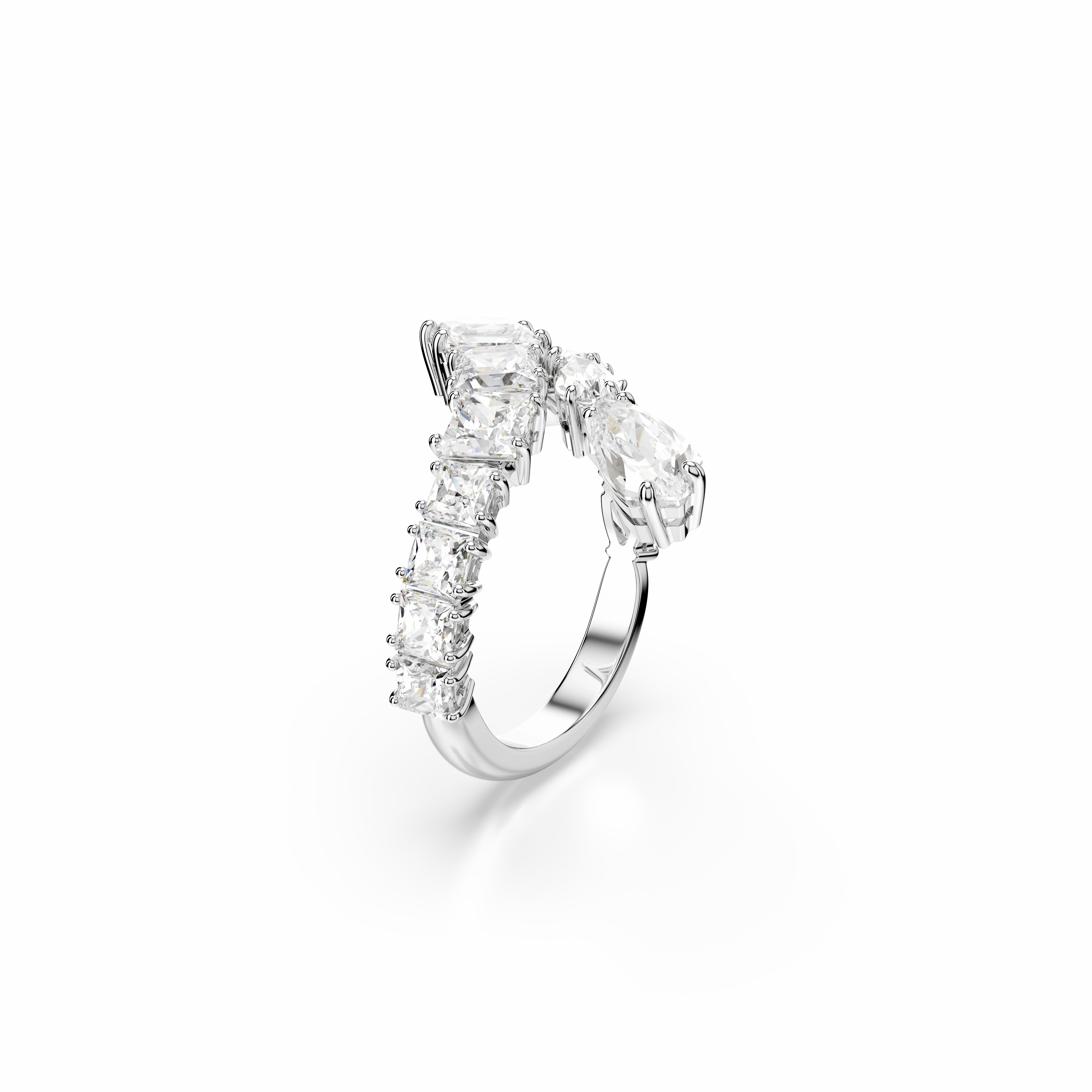 Swarovski Matrix Ring Mixed Cuts White Rhodium Plated