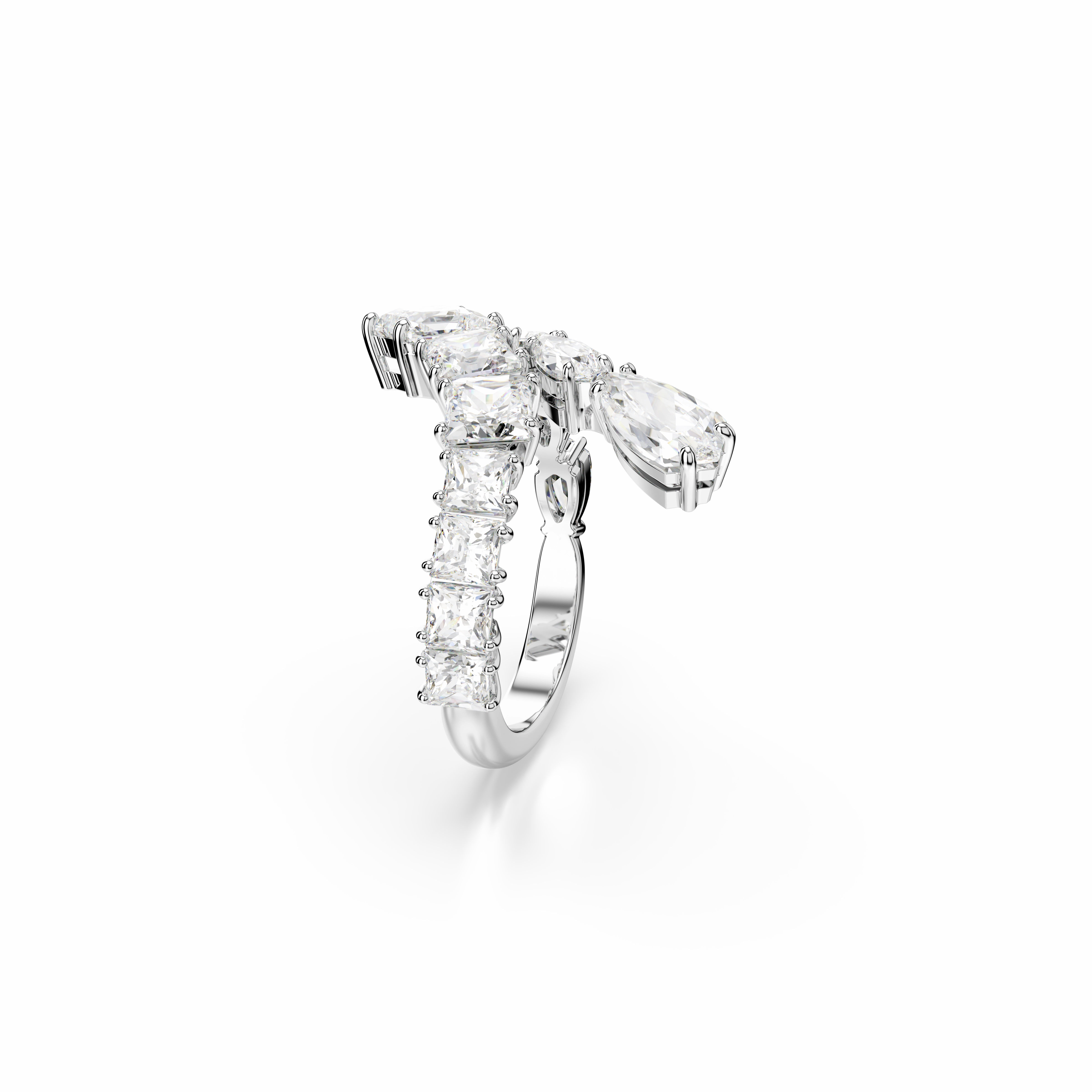 Swarovski Matrix Ring Mixed Cuts White Rhodium Plated