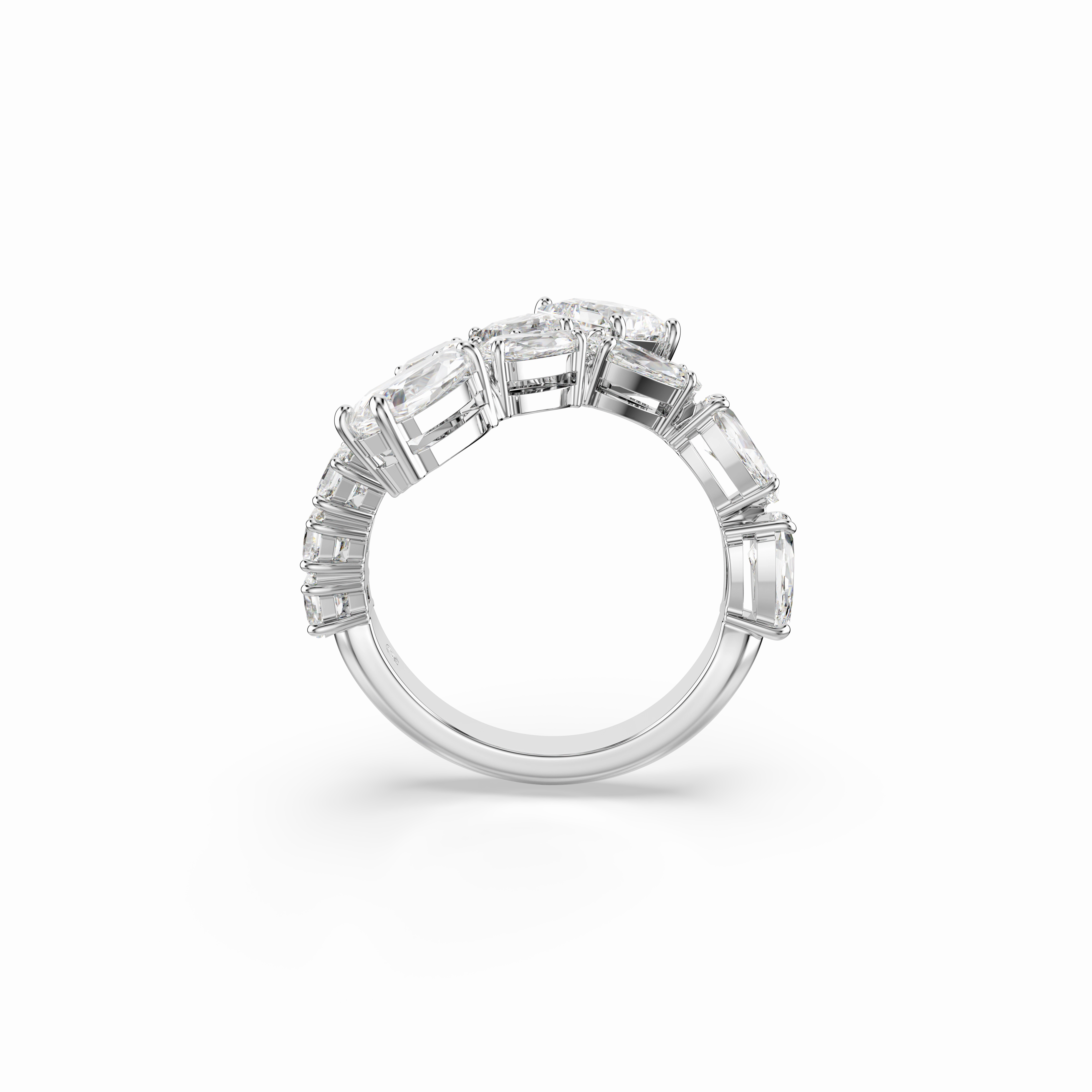 Swarovski Matrix Ring Mixed Cuts White Rhodium Plated fashion-jewelry  