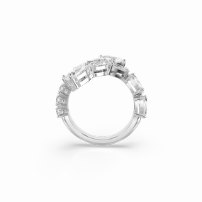 Swarovski Matrix Ring Mixed Cuts White Rhodium Plated fashion-jewelry  