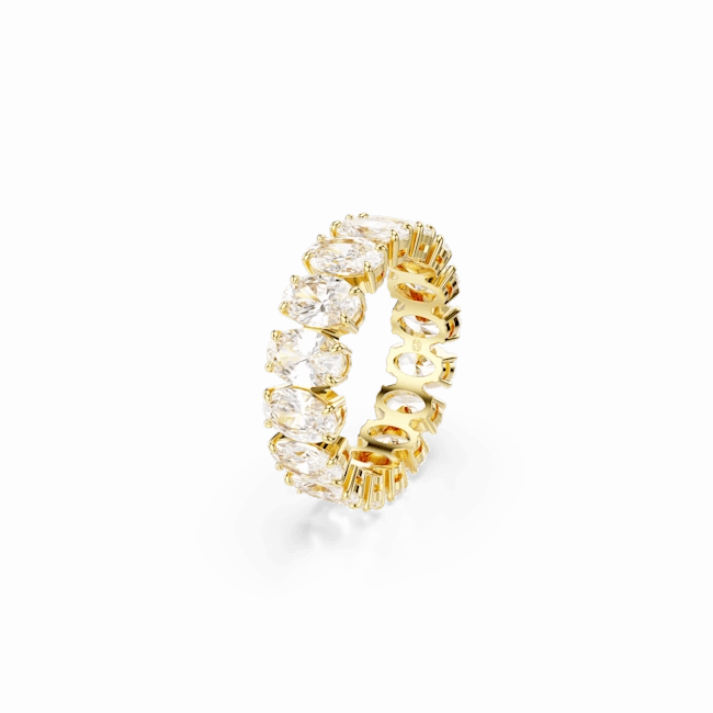 Swarovski Matrix Ring Oval cut White Gold-tone plated