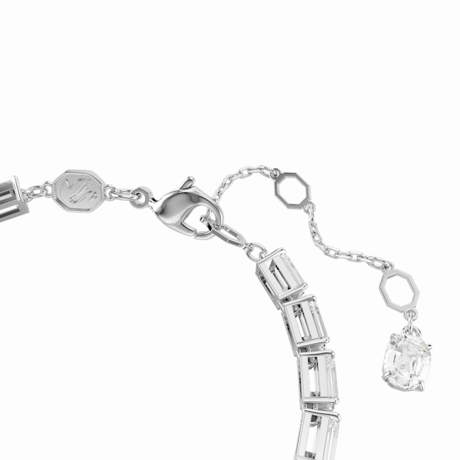 Swarovski Matrix Tennis Bracelet Baguette Cut White Rhodium Plated