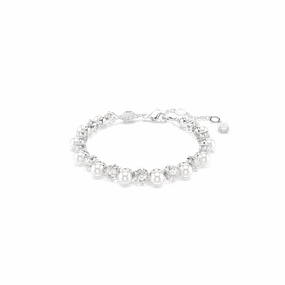 Swarovski Matrix Tennis Bracelet Crystal Pearl Round Cut White Rhodium Plated fashion-jewelry  