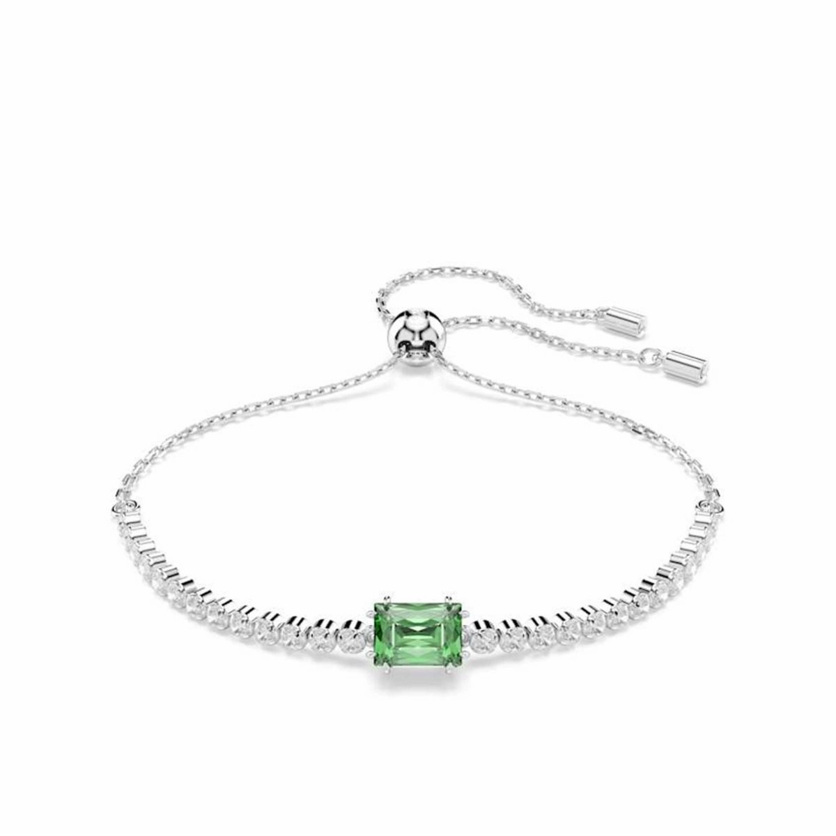 Swarovski Matrix Tennis Bracelet Mixed Cuts Green Rhodium Plated fashion-jewelry  