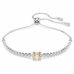 Swarovski Matrix Tennis Bracelet Mixed Cuts Yellow Rhodium Plated fashion-jewelry  