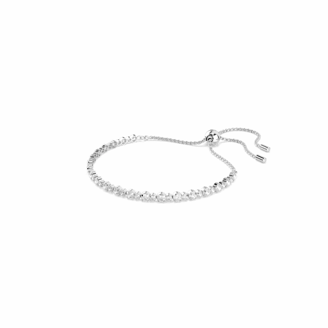 Swarovski Matrix Tennis Bracelet Mixed Round Cuts White Rhodium Plated