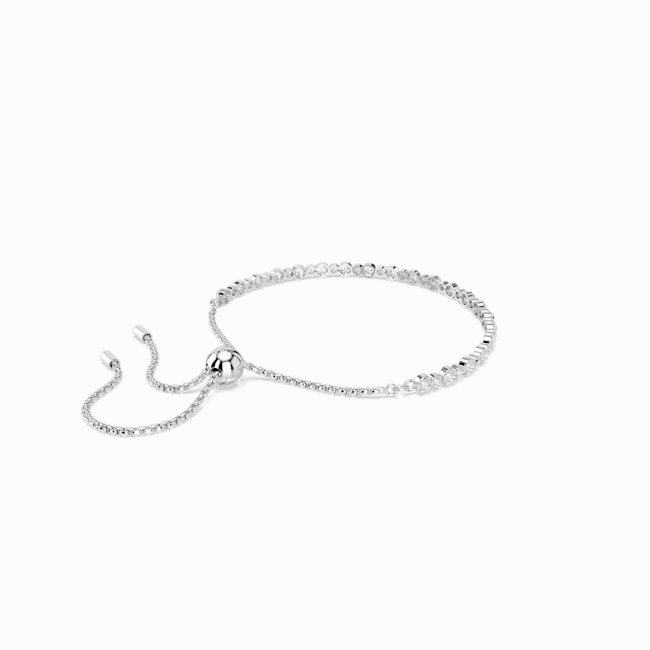 Swarovski Matrix Tennis Bracelet Mixed Round Cuts White Rhodium Plated