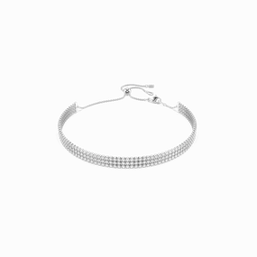 Swarovski Matrix Tennis Choker Round Cut White Rhodium Plated fashion-jewelry  