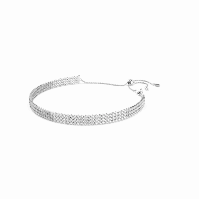 Swarovski Matrix Tennis Choker Round Cut White Rhodium Plated