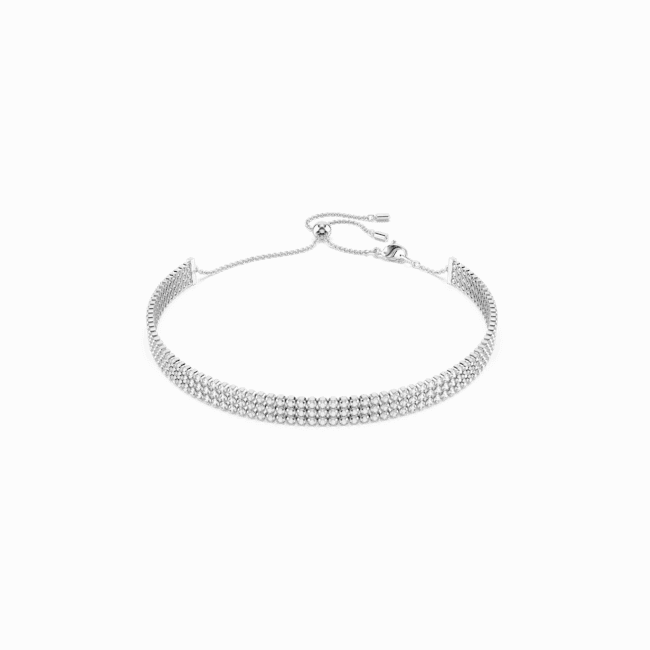Swarovski Matrix Tennis Choker Round Cut White Rhodium Plated fashion-jewelry  