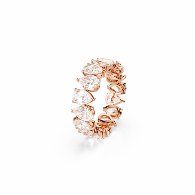 Swarovski Matrix Vittore Ring Pear cut White Rose gold-tone finish