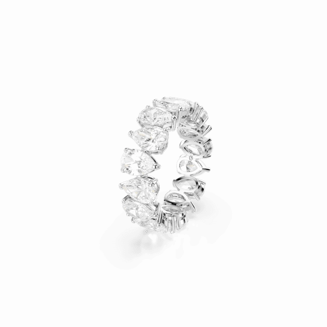 Swarovski Matrix Vittore Ring Pear cut White Silver-tone finish