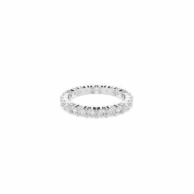 Swarovski Matrix Vittore Ring Round cut White Silver-tone finish Size 55
