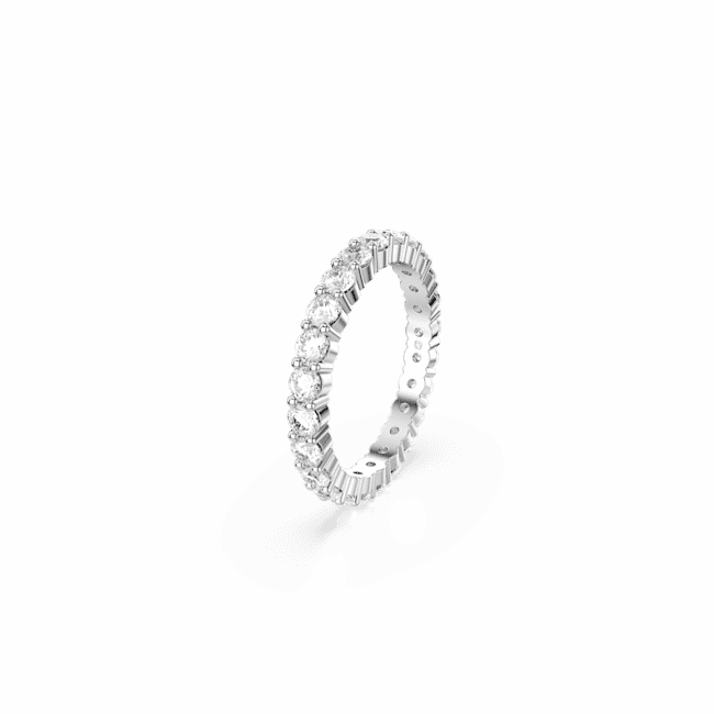 Swarovski Matrix Vittore Ring Round cut White Silver-tone finish